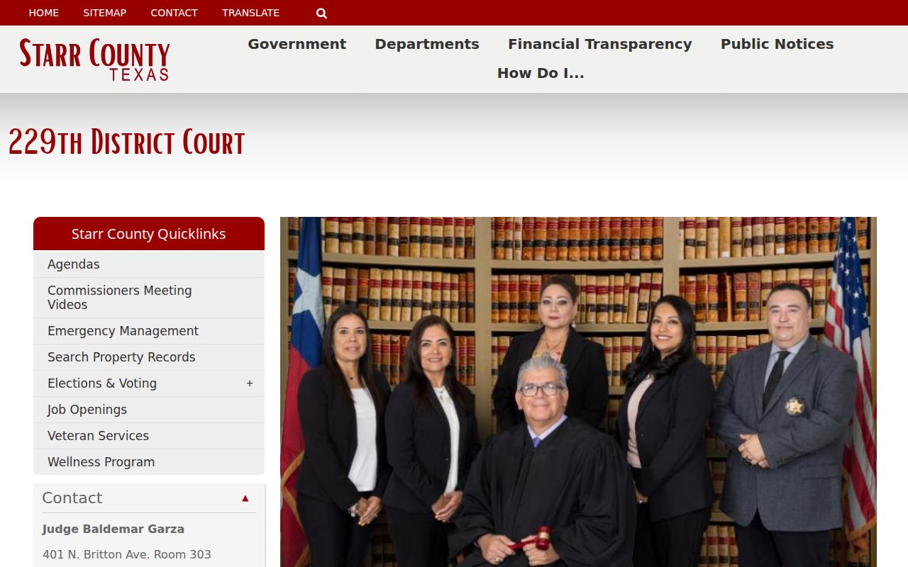 Starr County criminal court case page for the 229th District Court