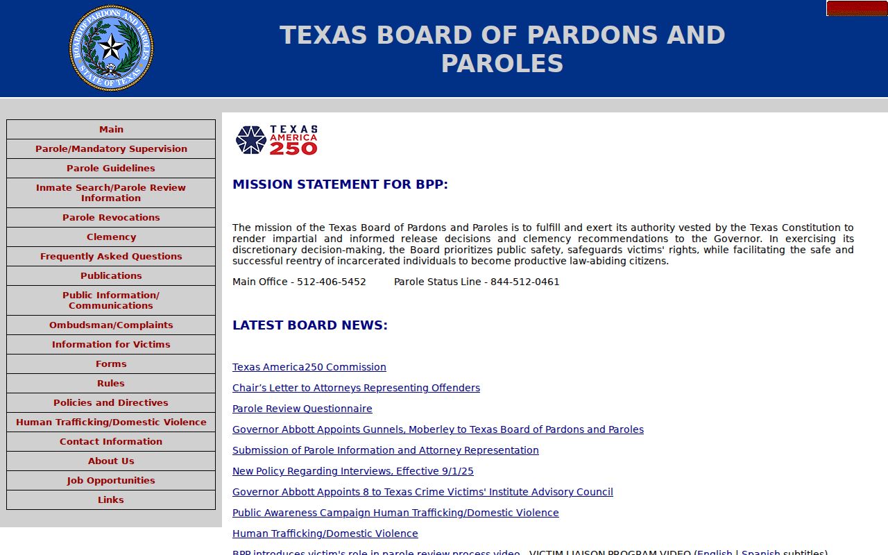 Texas parole authority for Starr County criminal records