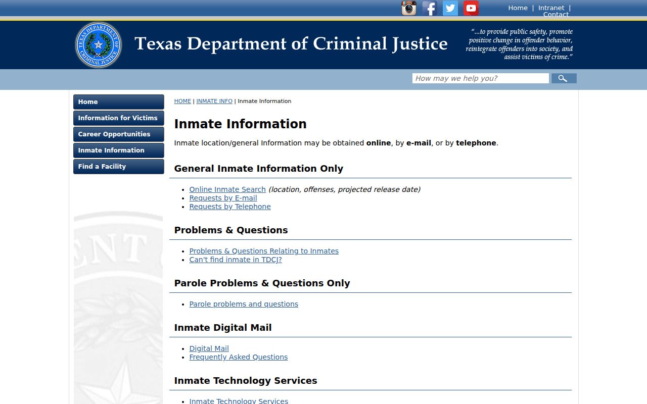 TDCJ custody record routes for Starr County