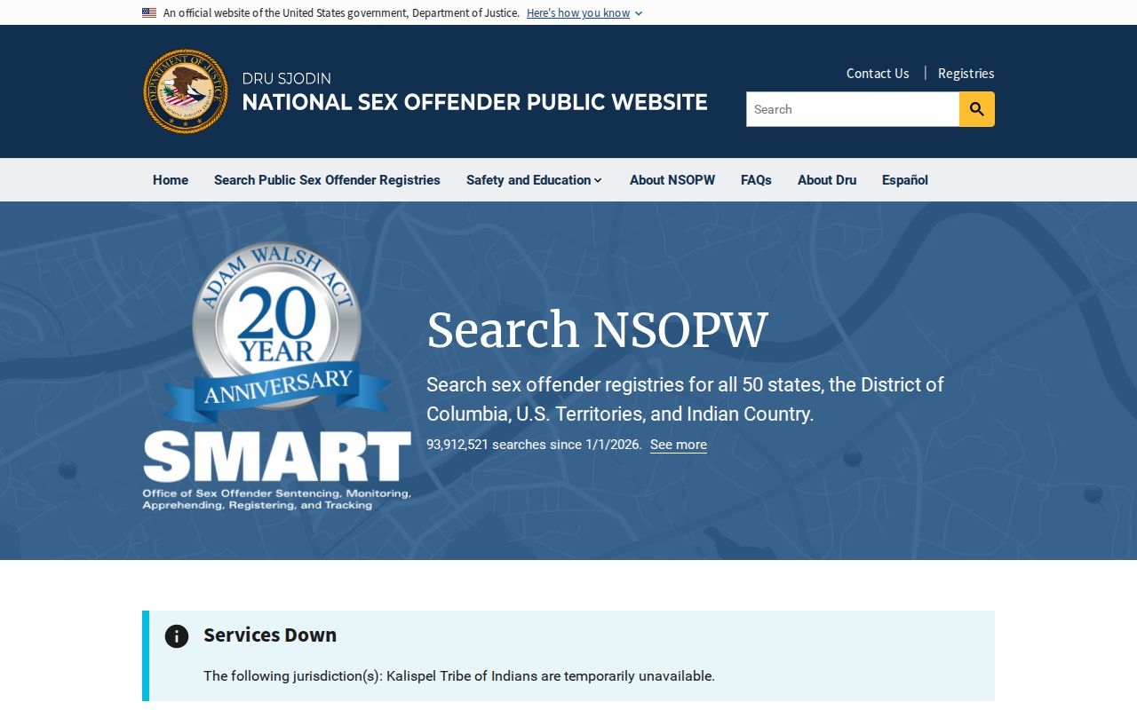 Starr County sex offender check using the national NSOPW registry search